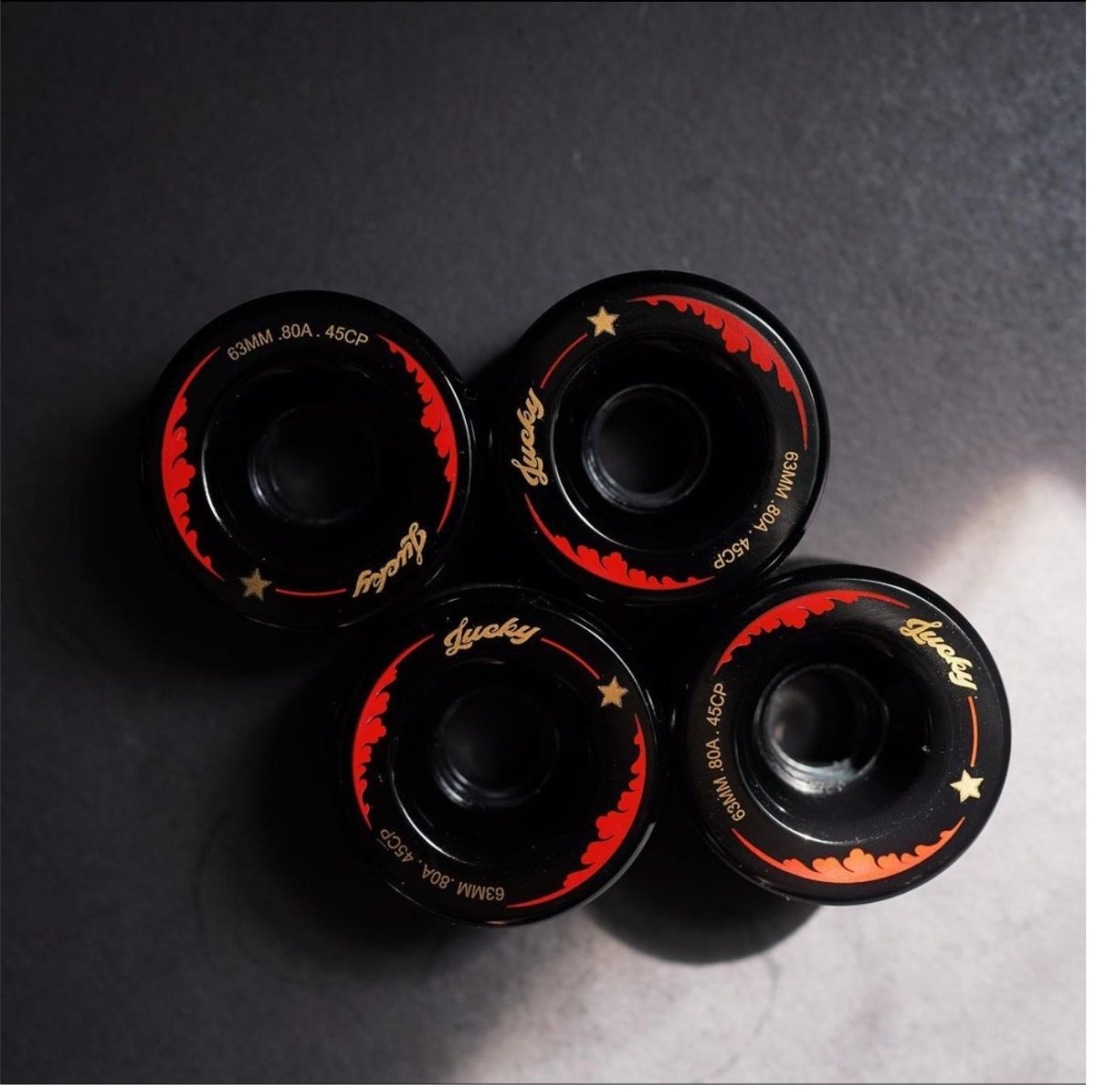 Lucky Wheels - Sixty Three - Black - 63mm / 80a (Set of 4 Wheels)____True Supplies