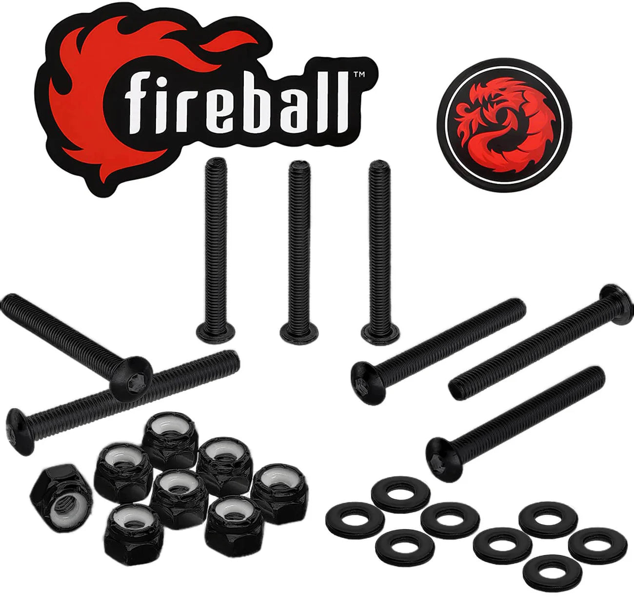 Fireball Dragon Stainless Steel Hardware Set - Black