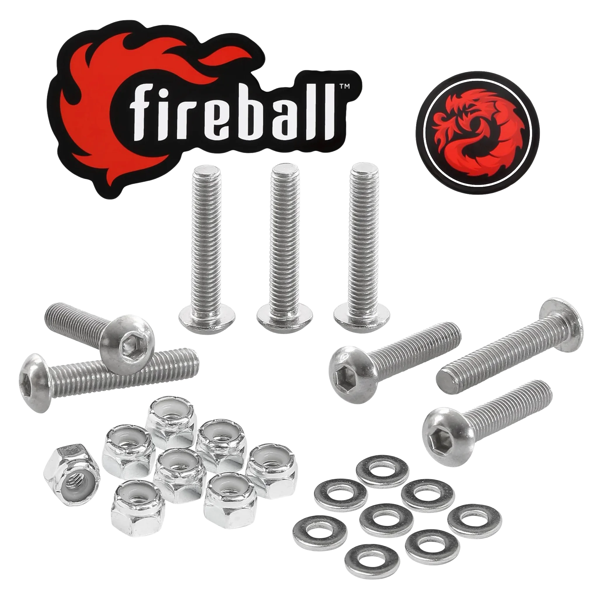 Fireball Dragon Stainless Steel Hardware Set - Silver