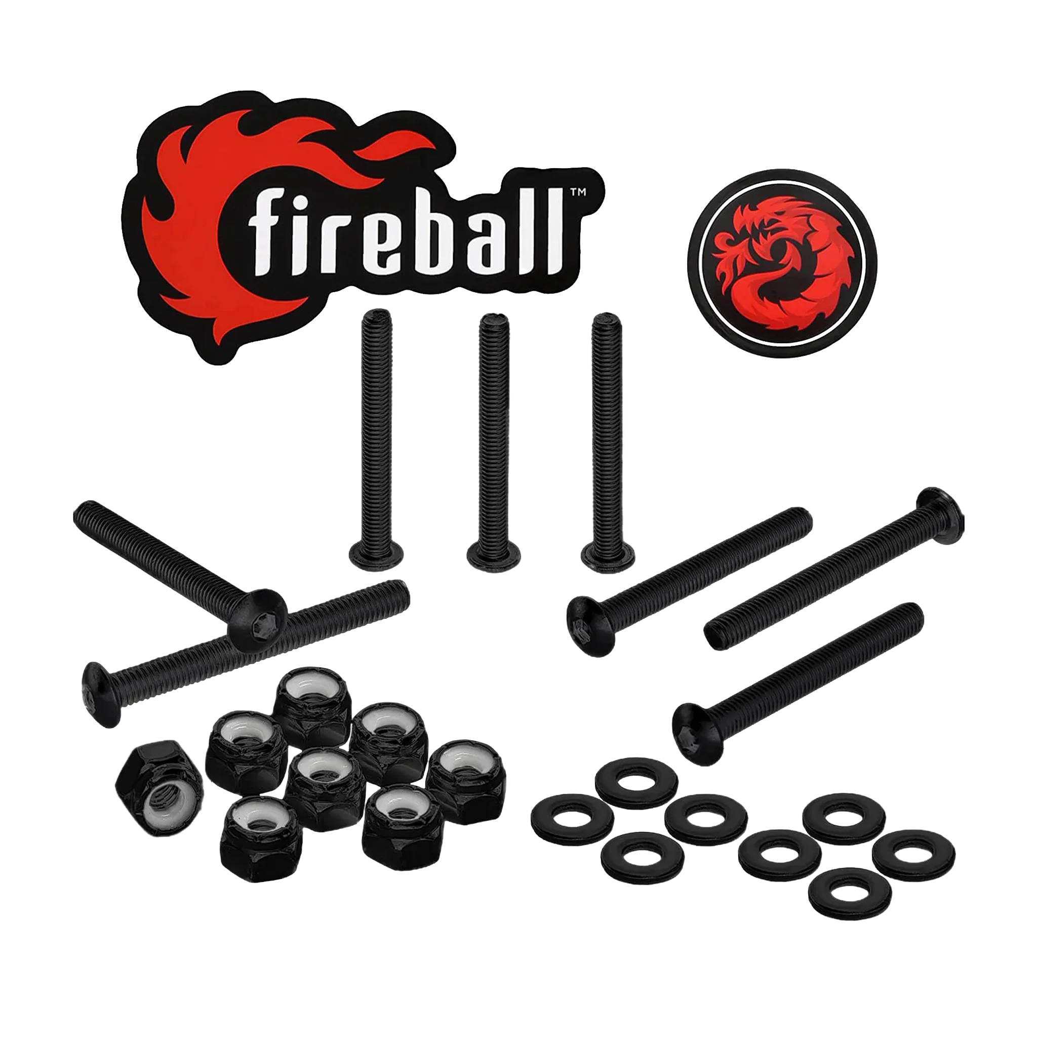 Fireball Dragon Stainless Steel Hardware Set - Black