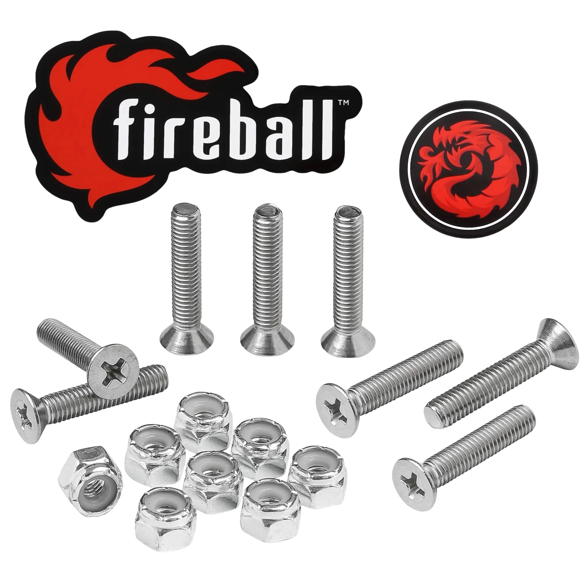 Fireball Dragon Stainless Steel Hardware Set - Silver