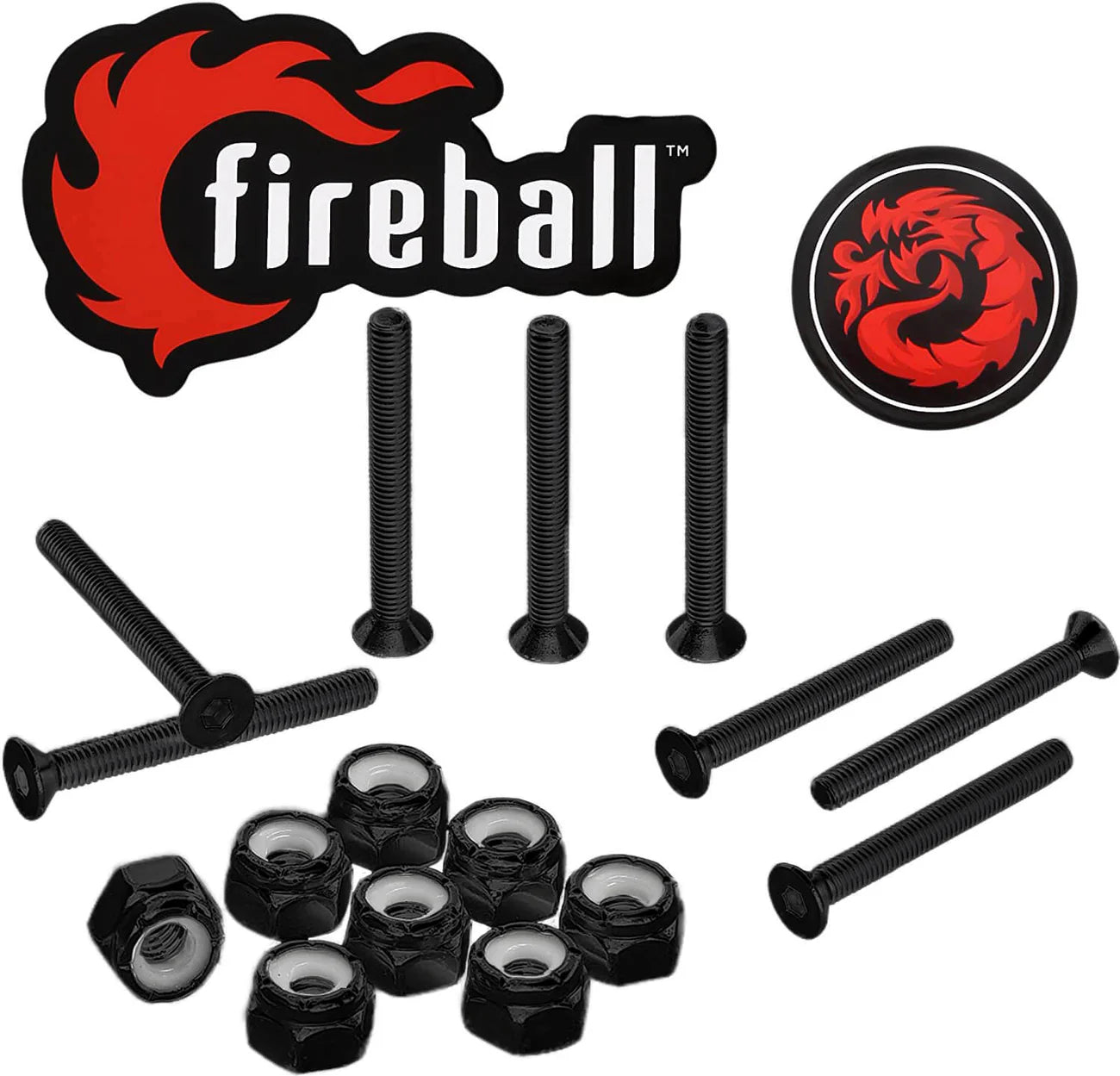 Fireball Dragon Stainless Steel Hardware Set - Black