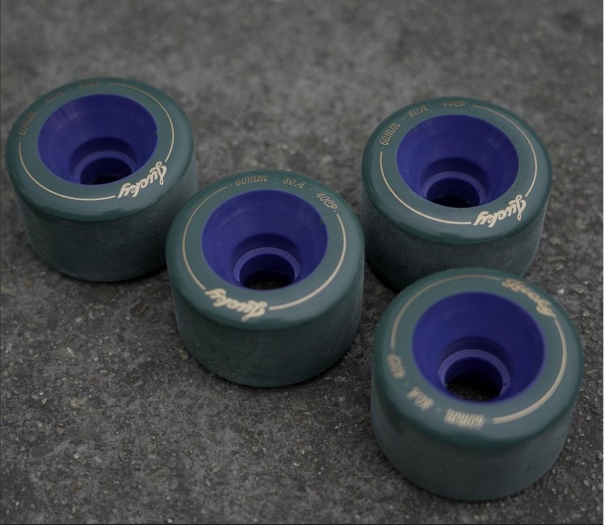 Lucky Wheels - Dark Green & Blue - 60mm / 80a (Set of 4 Wheels)____True Supplies