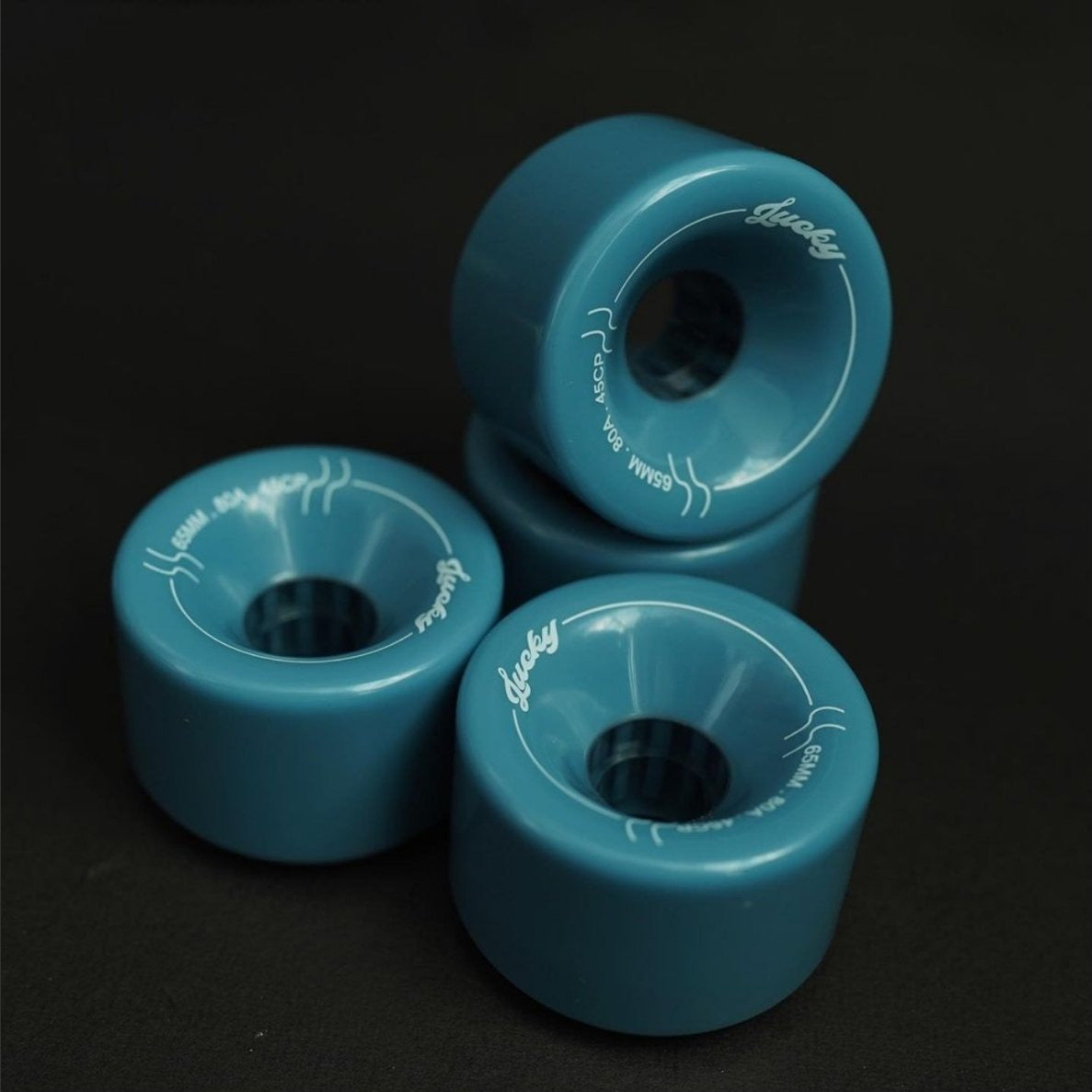 Lucky Wheels - Sixty Five - Sea Blue - 65mm / 80a (Set of 4 Wheels)____True Supplies