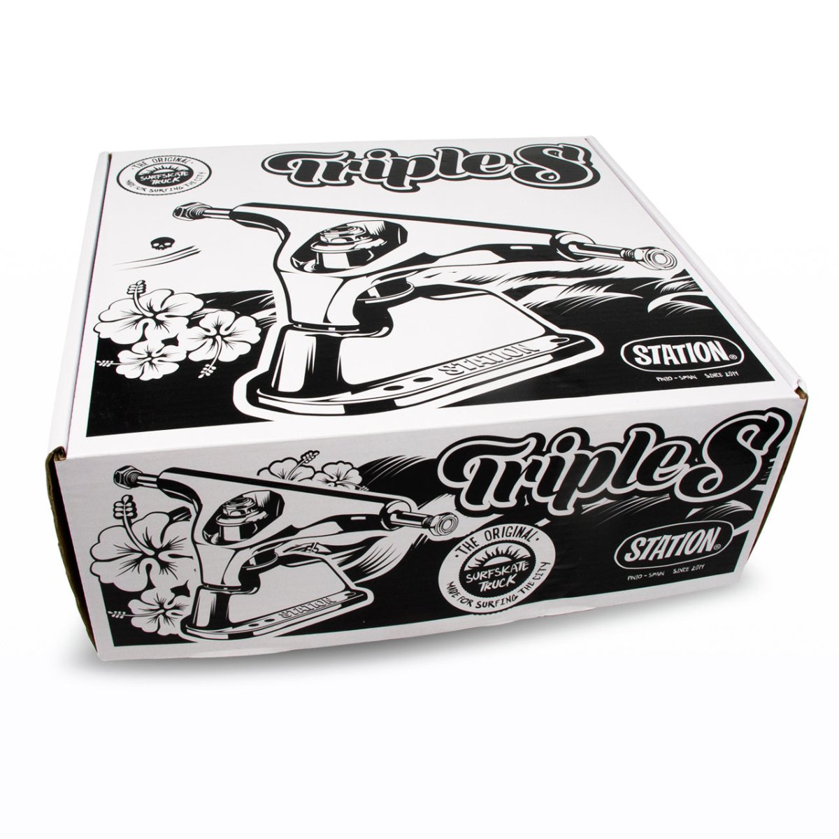 Station - Triple S V2 - Surfskate Trucks Set_Black (set incl. hardware)___True Supplies